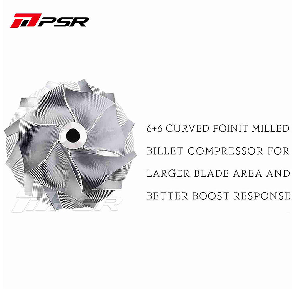PSR 485 1350HP Journal Bearing Curved Point Milled Billet Compressor Wheel