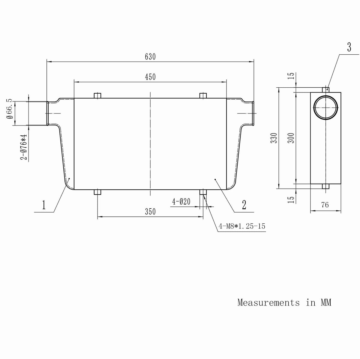 PSR Universal Performance Intercoolers 600x300x76mm 600x300x100mm 450x300x76mm