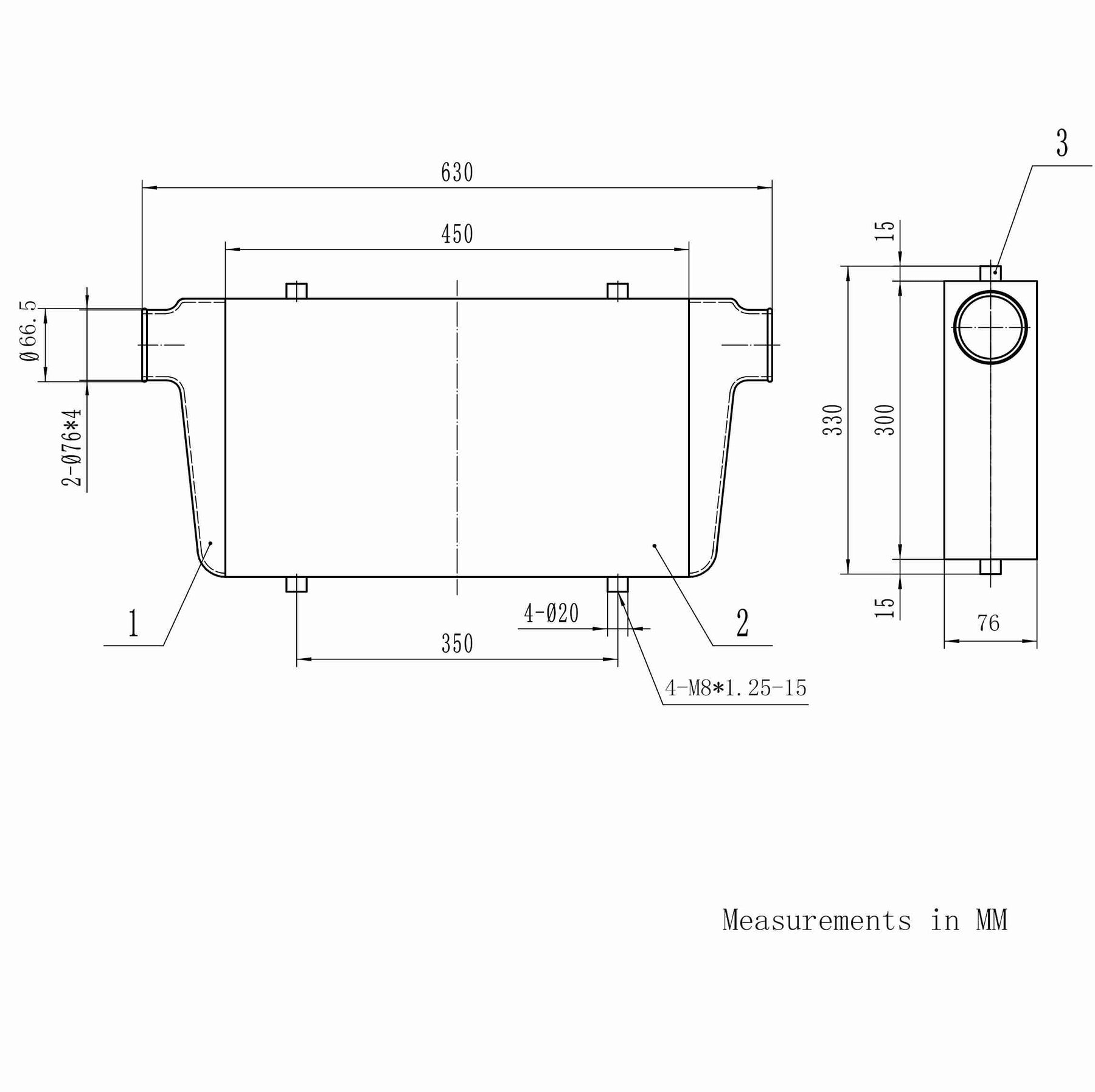 PSR Universal Performance Intercoolers 600x300x76mm 600x300x100mm 450x300x76mm